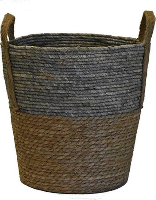 Plastona Διακοσμητικό Καλάθι Καφέ/ Γκρι 34x37cm