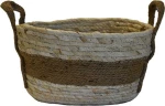 Plastona Διακοσμητικό Καλάθι Εκρού/ Καφέ 32x22cm