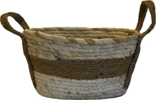 Plastona Διακοσμητικό Καλάθι Εκρού/ Καφέ 27x20cm