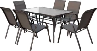 Τραπεζαρία Σετ Rio 7Τμχ Brown Ε2405,S 140x80x70 6 Θέσεων