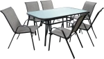 Homemarkt Σετ Τραπεζαριας 7Τμχ 160X90 Bruno 6 Leon Πολυθρονα Hm5206.01