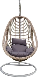 Κούνια Φωλιά Madrid Rattan Ανθρακί 105x105x196cm