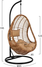 Κούνια Φωλιά Rattan 93x85x123cm