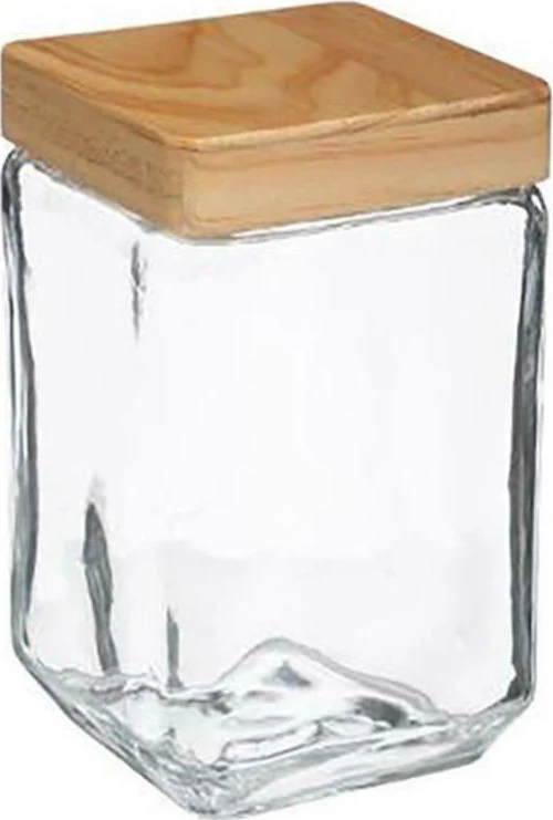 Plastona Δοχείο Γυάλινο με Ξύλινο Καπάκι 1250ml