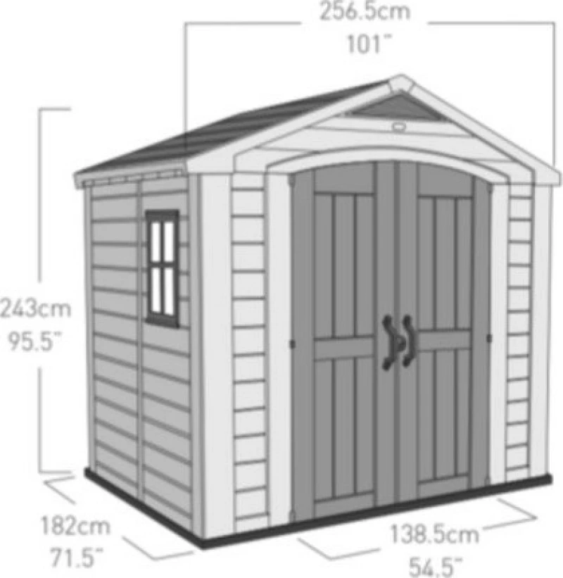 Πλαστική Αποθήκη Factor 2.56x1.82x2.43m