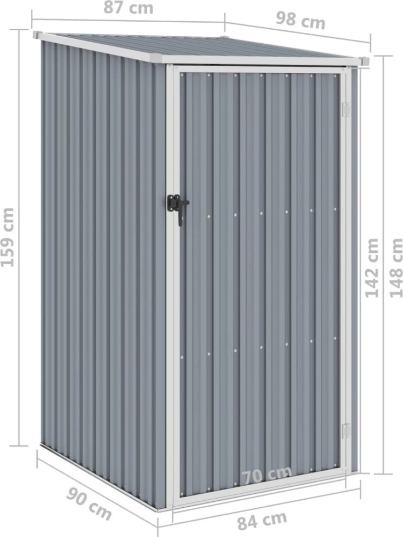 Μεταλλική Αποθήκη 0.87x0.98x1.59m Γκρι