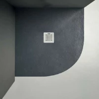 Karag Pietra Ημικυκλική Ντουζιέρα 90x90cm Ardesia