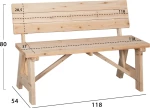 Παγκάκι HM5668.01 Φυσικό 118x54x80cm