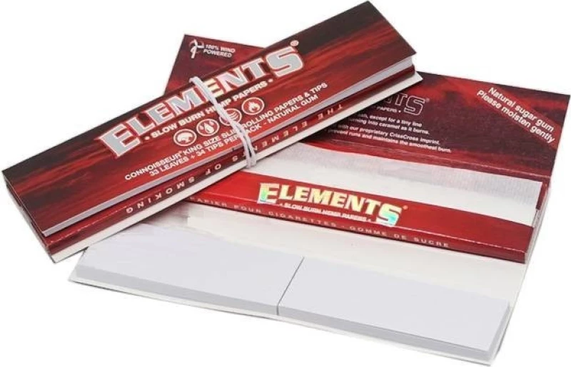 Elements Χαρτάκια Red Connoisseur King Size με Τζιβάνες 33 φύλλα