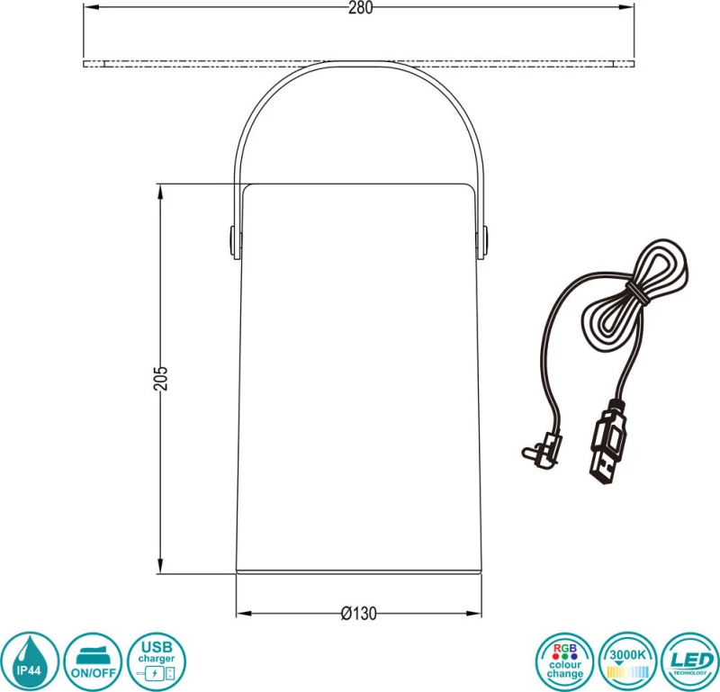Trio Lighting Εξωτερικό Φωτιστικό Δαπέδου Aruba Λευκό R57080101