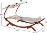 Ξαπλώστρα Ξύλινη Colby 221x105x162cm