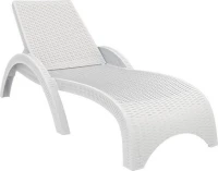 Ξαπλώστρα Rattan Fiji Λευκή 187x73x44cm