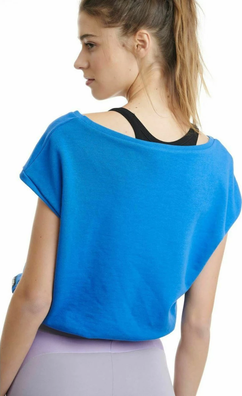 BodyTalk 1211-903420 Κοντομάνικο Crop Top Μπλε