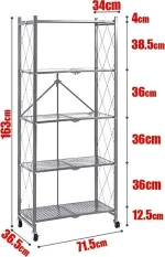 Τροχήλατη Ραφιέρα Πέντε Επιπέδων 163x71cm Γκρι