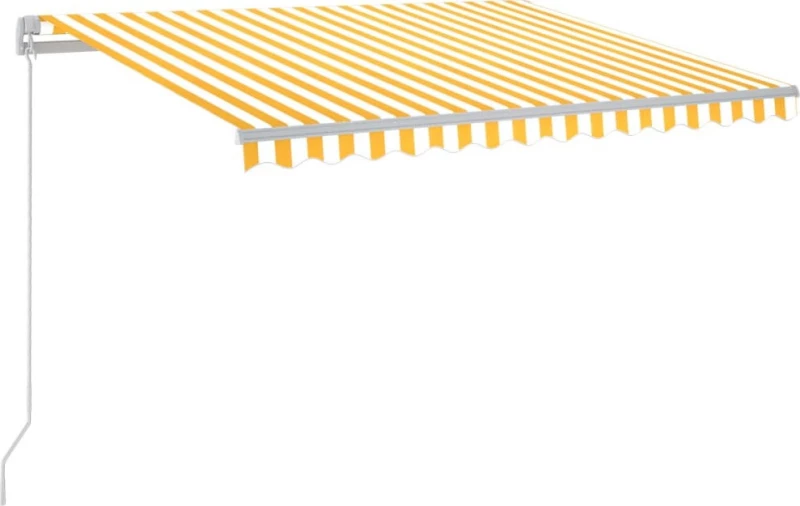 vidaXL Τέντα Πτυσσόμενη 3x2.5m με LED Κίτρινο / Λευκό