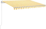 vidaXL Τέντα Πτυσσόμενη 3x2.5m με LED Κίτρινο / Λευκό