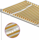 vidaXL Τέντα Πτυσσόμενη 3x2.5m με LED Κίτρινο / Λευκό