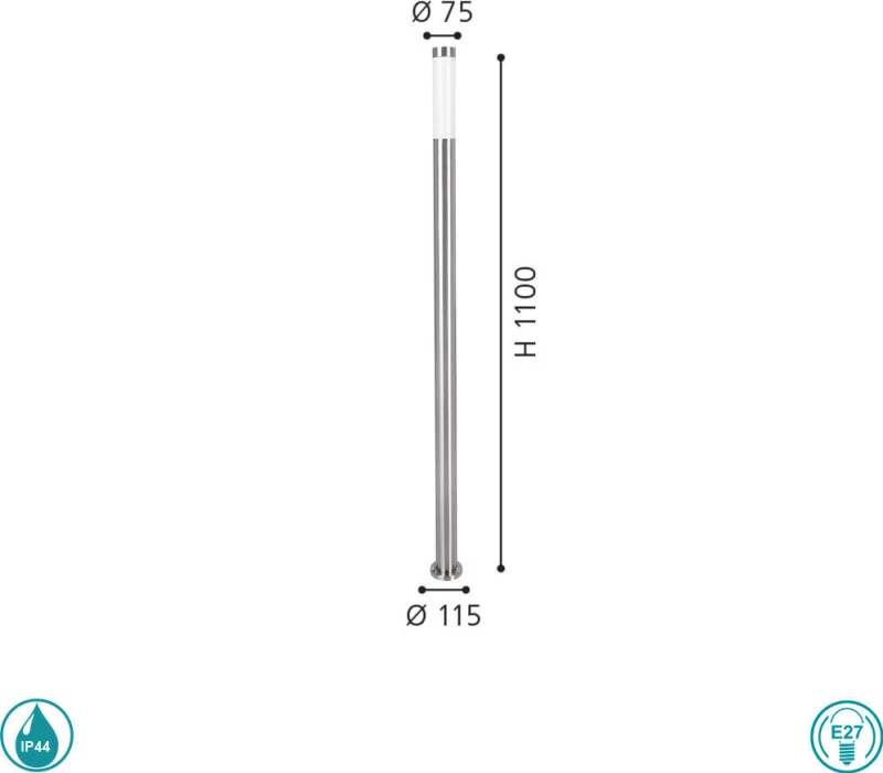 Eglo Εξωτερικό Φωτιστικό Δαπέδου Helsinki Ασημί 81752