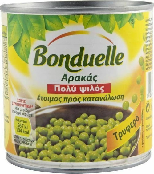 Αρακάς Πολύ Λεπτός Bonduelle Peas Extra Fine 400g