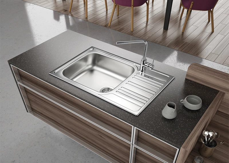 Fortinox Valley 25105 Ένθετος Νεροχύτης 78x50cm Inox Σαγρέ