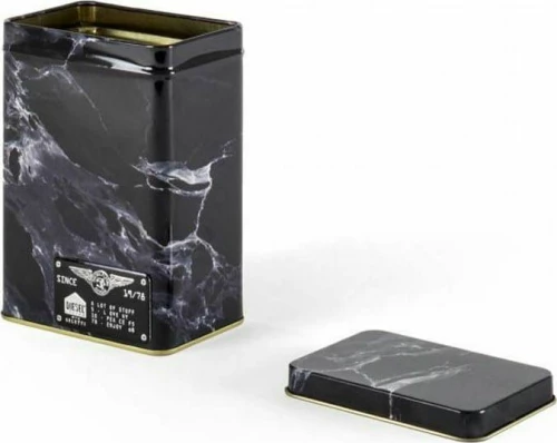 Κουτί Μεταλλικό Με Καπάκι Alumarble Small Cm.10,8x7,3 h.15,5cm Black Seletti Μέταλλο