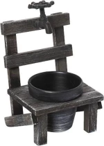 Espiel Κασπώ Γλαστράκι Καρέκλα Γκρι/καφέ 23cm
