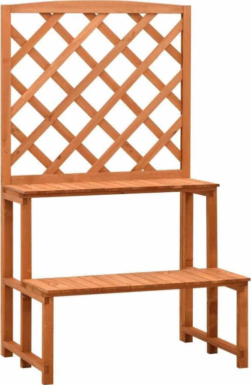 vidaXL Βάση Φυτών με Καφασωτό Πορτοκαλί 70x42x120cm από Μασίφ Ξύλο Ελάτης 314842