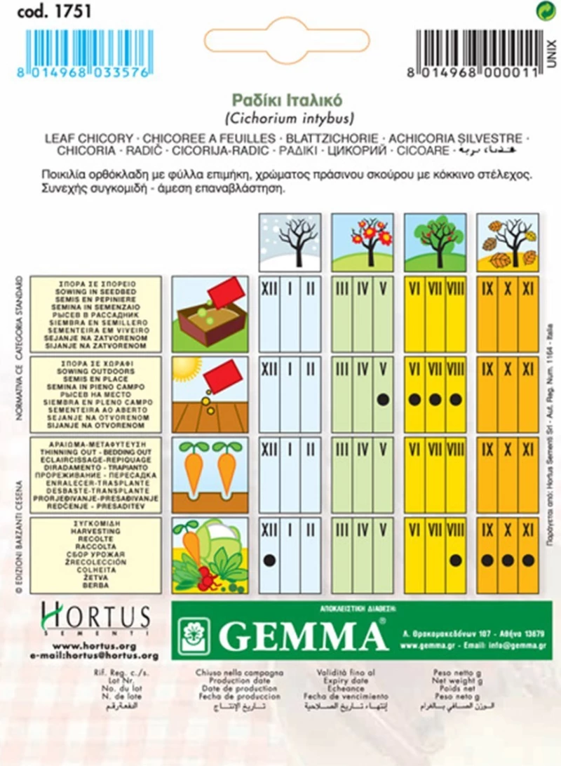 Gemma Ραδίκι Ιταλικό 1751