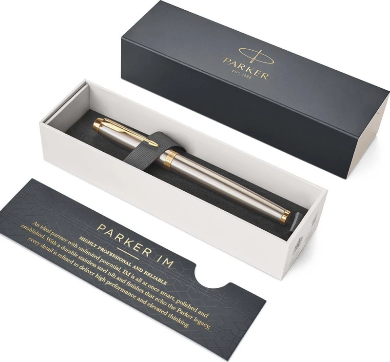 Parker Στυλό Rollerball με Μπλε Mελάνι IM Core Brush Metal GT