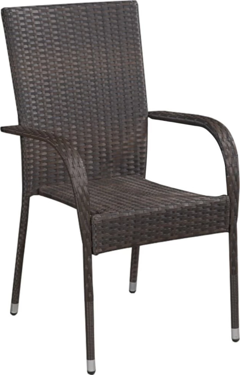 Καρέκλα Rattan Καφέ 4τμχ