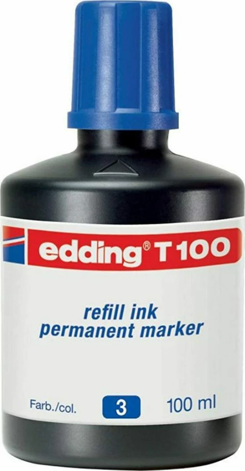 Edding T100 Ανταλλακτικό Μελάνι για Μαρκαδόρο σε Μπλε χρώμα 100ml
