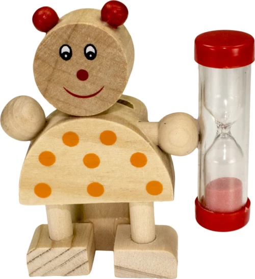 Βάση οδοντόβουρτσας ζωάκια με κλεψύδρα πουά - Πασχαλίτσα