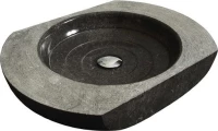 Bati Bali Hati Επικαθήμενος Νιπτήρας Πέτρινος 60x45cm Μαύρος