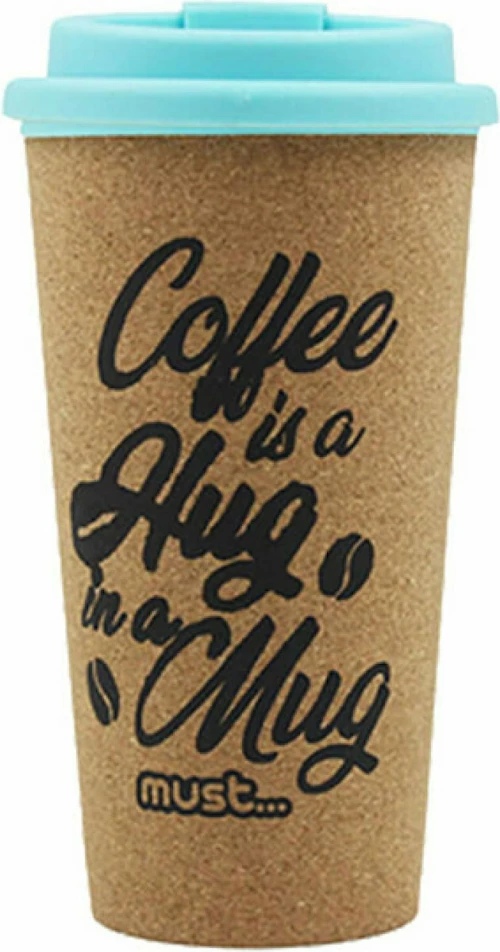 Κούπα από Φελλό Κούπα Με Καπάκι από Rice Husk Καφέ 480ml