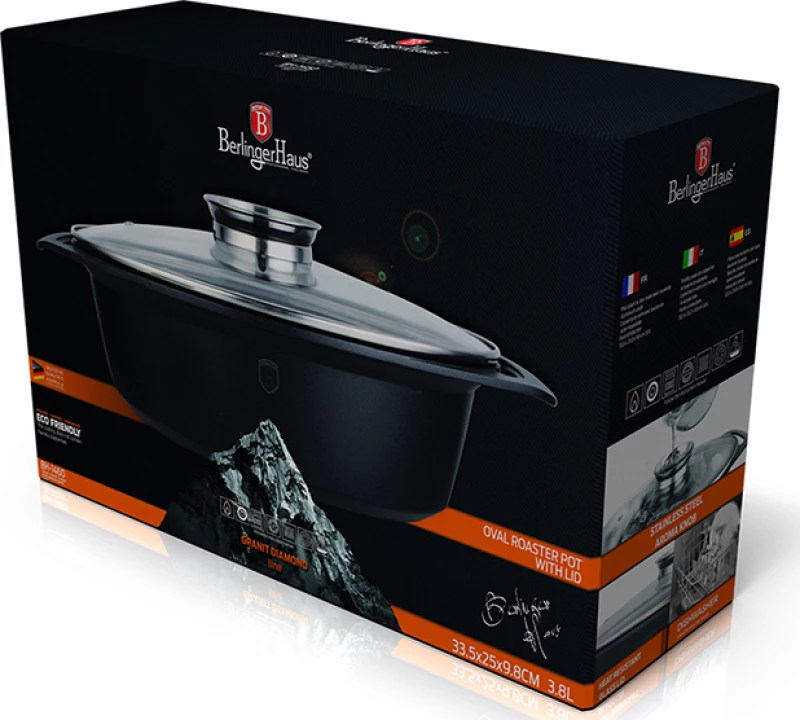 Berlinger Haus Granit Diamond Line Ρηχή Κατσαρόλα από Χυτό Αλουμίνιο 3.8lt / 25cm