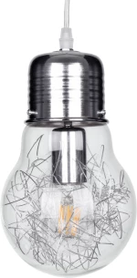 GloboStar Lamp Κρεμαστό Φωτιστικό Μοντέρνο Μονόφωτο Ασημί