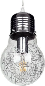 GloboStar Lamp Κρεμαστό Φωτιστικό Μοντέρνο Μονόφωτο Ασημί