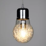 GloboStar Lamp Κρεμαστό Φωτιστικό Μοντέρνο Μονόφωτο Ασημί