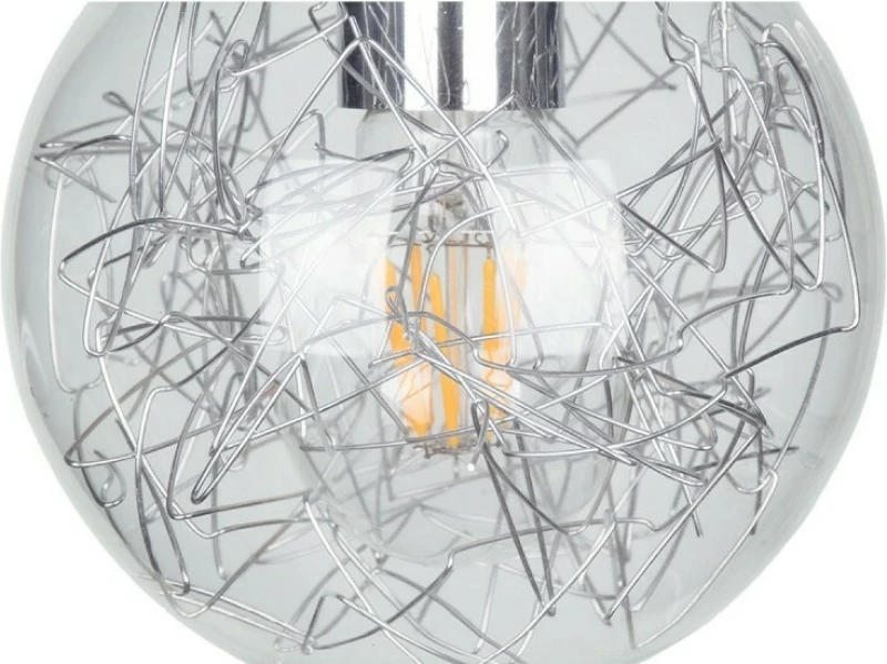 GloboStar Lamp Κρεμαστό Φωτιστικό Μοντέρνο Μονόφωτο Ασημί