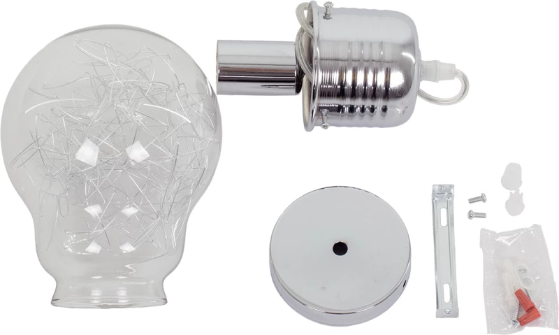 GloboStar Lamp Κρεμαστό Φωτιστικό Μοντέρνο Μονόφωτο Ασημί