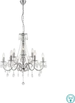 Globo Lighting William Πολυέλαιος 9xE14 με Κεράκια Διάφανος 63129-9