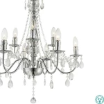 Globo Lighting William Πολυέλαιος 9xE14 με Κεράκια Διάφανος 63129-9