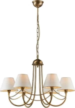 Mavros Lighting Γύθειο Πολυέλαιος 6xE14 με Καπέλα Μπρούτζινος 59508/6K