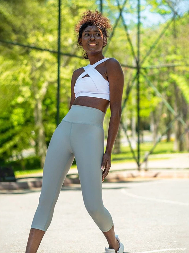 Ψηλόμεσο capri push-up και σύσφιξης Q-297 Water Green