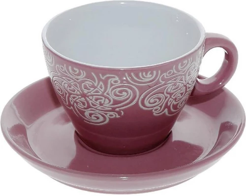 Espiel Vienna Σετ Φλυτζάνια Cappuccino από Πορσελάνη Ροζ 280ml 6τμχ