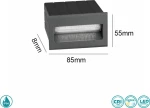 Απλίκα Χωνευτή Εξωτερικού Χώρου Sole Luce 206404627 Γκρι Σκούρο