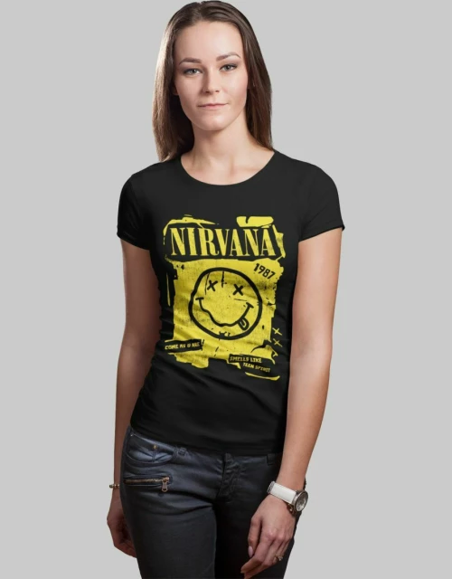 Nirvana W t-shirt - BLACK