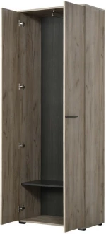 Lorca Έπιπλο Εισόδου με Κρεμάστρα Grey Oak / Μαύρο 67.5x40x195cm