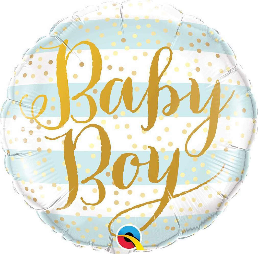 Μπαλόνι Baby Boy Gold Dots