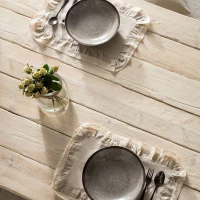Gofis Home Dancy Σουπλά Υφασμάτινο Μπεζ 50x35cm Σετ 2τμχ